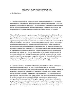 Resumen De La Doctrina Monroe