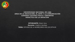 Biomecanica De Los Estilos De Natacion