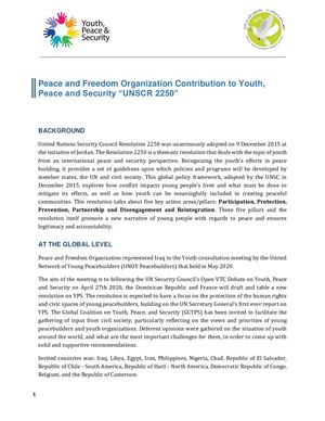 Peace and Freedom Organization Contribution to Youth,