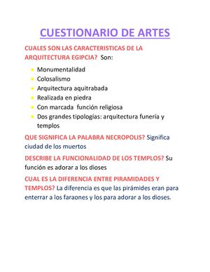 Cuestionario De Artes Daniela Gil