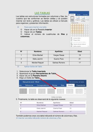 Crear Y Diseñar Tablas En Un Documento Para Organizar La Información