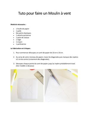 Tuto Pour Faire Un Moulin à Vent
