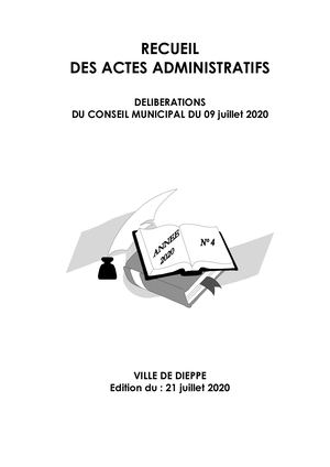 Recueil N° 04 Conseil Municipal Du 09 Juillet 2020