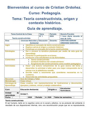 Tema 1teoria Contructivista Origen Y Concepto Docx