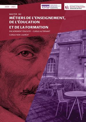 2020 2021 Brochure SHS Sc éduc M2 MEEF EE