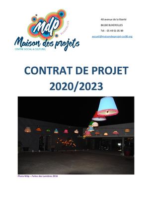 Contrat De Projet 2020 2023