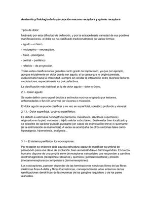 Anatomía Y Fisiología De La Percepción Mecano Receptora Y Quimio Receptora