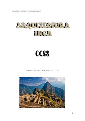 Manifestaciones Culturales Incas - Almendra Yataco Diaz