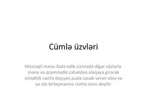 Cümlə üZvləri