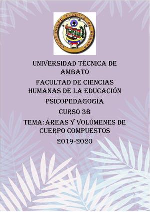ÁReas Y Volúmenes De Cuerpo Compuestos