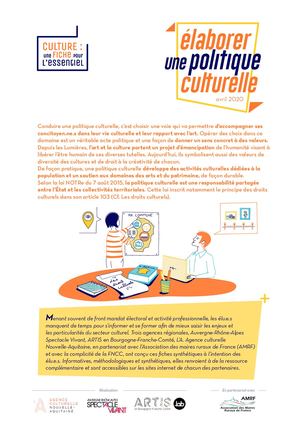 Fiche Elaborer Une Politique Culturelle