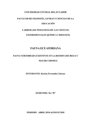 Reserva Biológica Bilsa- Mache Chindul