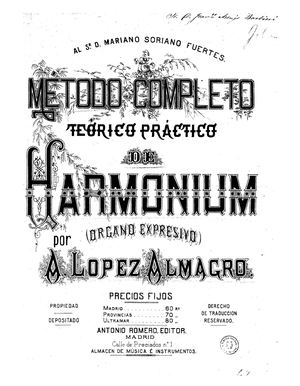 Método Completo Teorico Prático De Harmonium A Lopez Almagro