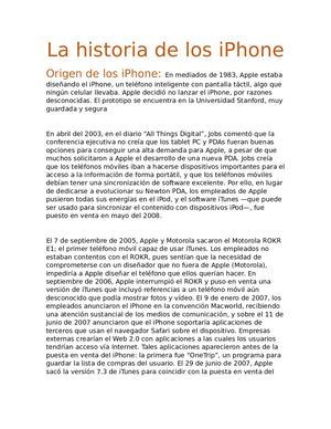 La Historia De Los I Phone