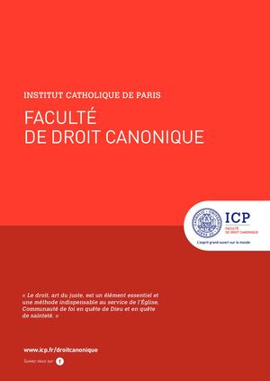 ICP - FDP - Faculté de Droit Canonique