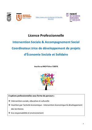 Livret pédagogique  Licence professionnelle  IS 20 21
