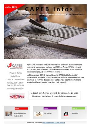 Juillet Capeb Infos Côtes D'armor 2020