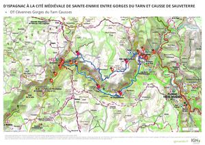 Itinéraire Rando 2 Jours Ispagnac - Sainte Enimie