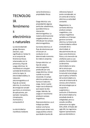 Tecnologia Fenómenos Electrónicos Naturales 13 A L 24 De Julio