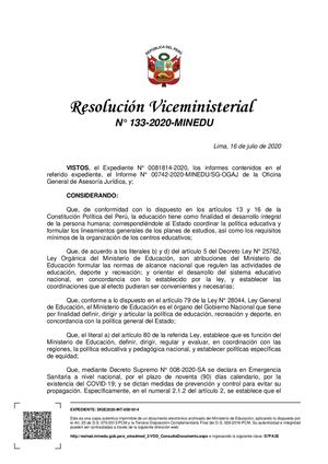 Rvm N 133 2020 Minedu
