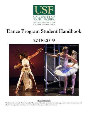 2019 20 Dance Program Student Handbook