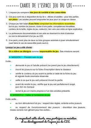 Charte Espace Jeu
