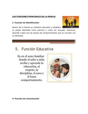 Las Funciones Principales De La Familia