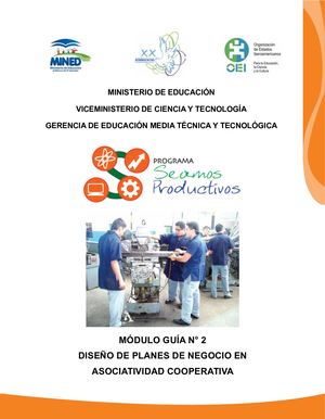 Manual Diseño De Planes De Negocio En Asociatividad Cooperativa Mined