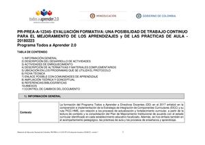 La Evaluación Formativa Y Sus Componentes Para La Construcción De Una Cultura De Mejoramiento