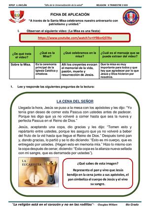 Ficha 21 La Santa Misa