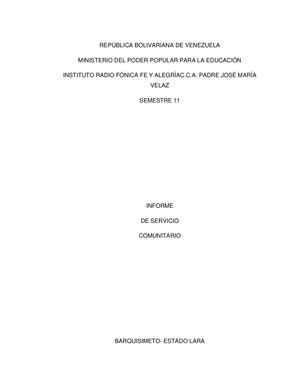 Informe De Servicios Comunitario