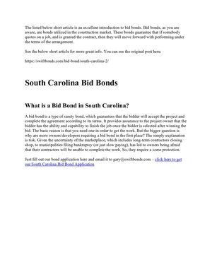 South Carolina Bid Bonds