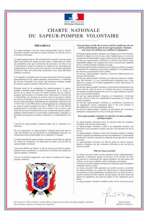 Charte du sapeur-pompier volontaire
