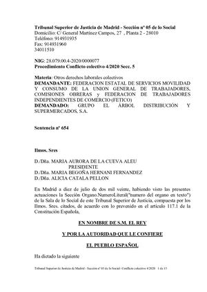 Sentencia Estimatoria Cobro Atrasos De Pluses Compensables Y Absorbibles Grupo Arbol(1)