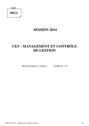 Dscg Ue3 Sujet 2014