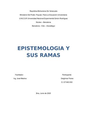 La epistemologia y sus ramas