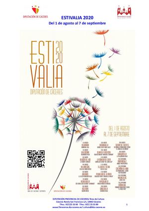 PROGRAMA DE ESTIVALIA PARA EL VERANO 2020