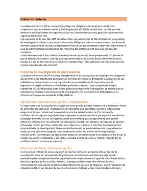 Elemento Teórico Evaluación Interna Gestión Empresarial