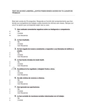 Test De Acoso Laboral