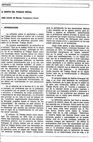 Objeto Del Trabajo Social