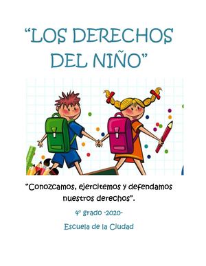 Los Derechos Del Niño 4° Grado 2020