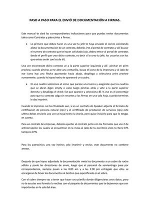 Paso A Paso Para El Envió De Documentación A Firmas