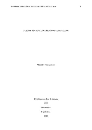 Roa Normas Apa Para Documento Anteproyectos