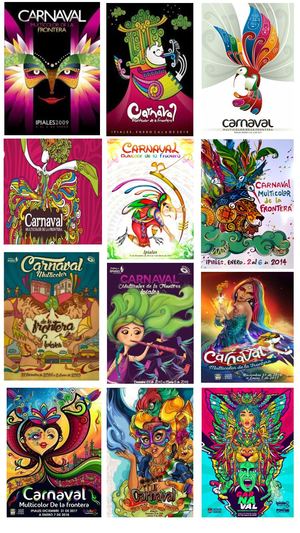 Afiches Carnaval Multicolor De La Frontera Ipiales