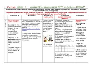 Semana 4 5 6 Los Súper Héroes Actuamos Contra Kovy En El Entorno 2020bbb