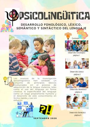 Desarrollo fonológico, léxico, semántica y sintáctico del lenguaje