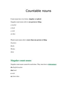 Countable Nouns