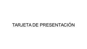 Tarjeta Presentacion