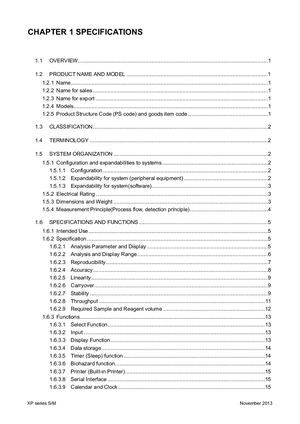 Xp Series E 01 Specifications