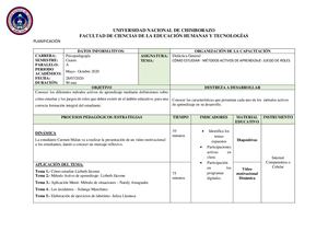 PLANIFICACIÓN DE DIDÁCTICA GENERAL- GRUPO N°1